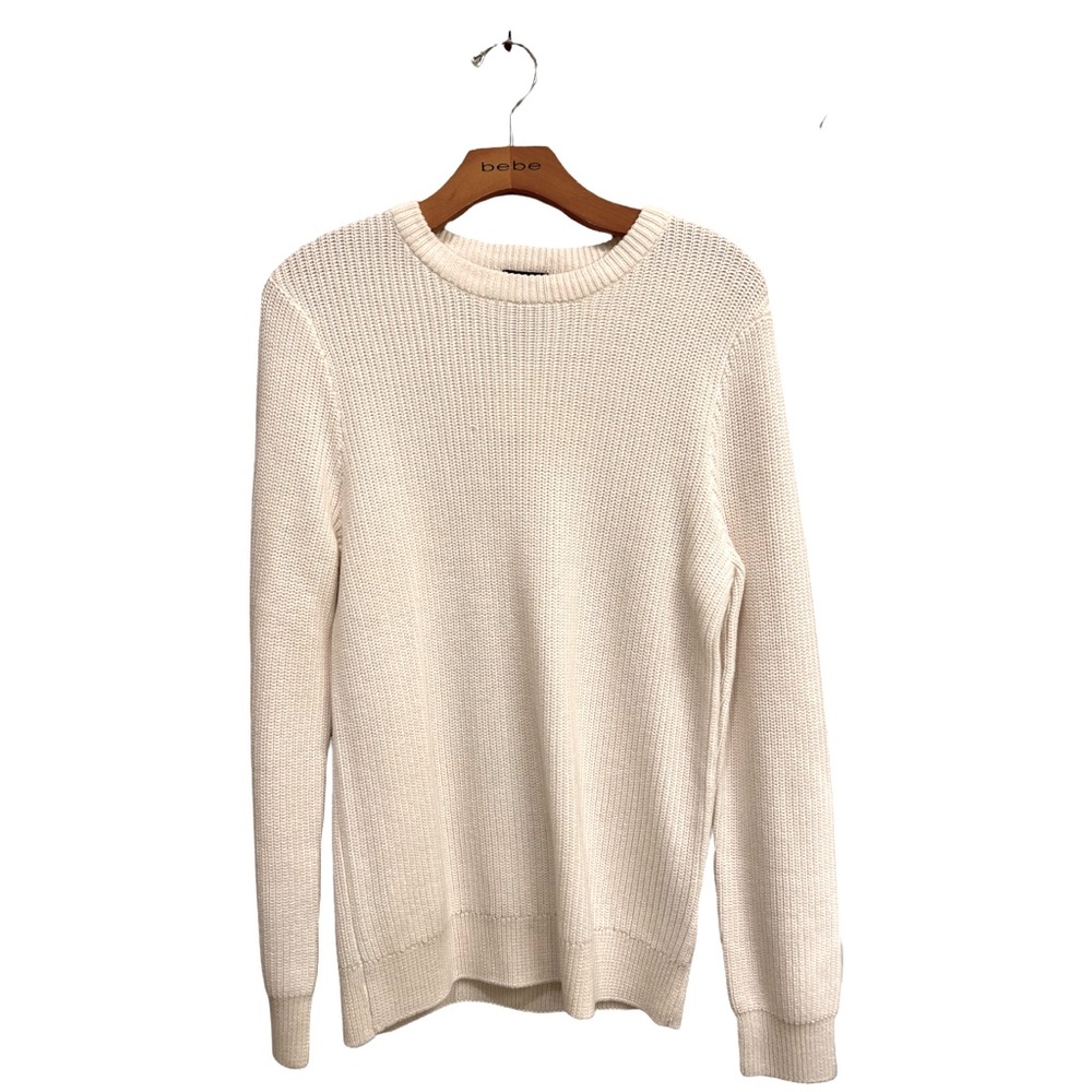 H&M Mens Rib Knit Cream Sweater Jumper